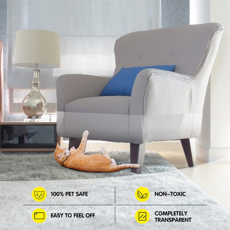 OneSight One Sight Anti Cat Scratch Tape, 4 inches x 30 Yards Transparent Clear Double Sided Cat Training Tape, Scratch Deterrent for Furniture, Couch Protector - Image 2